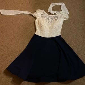 Blue & White Short Dress